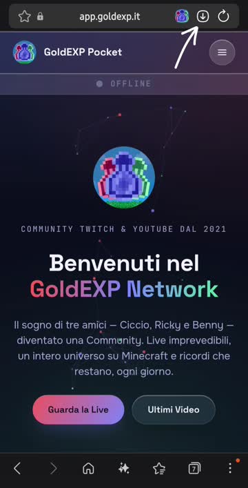 Icona di installazione nella barra degli indirizzi di Samsung Internet